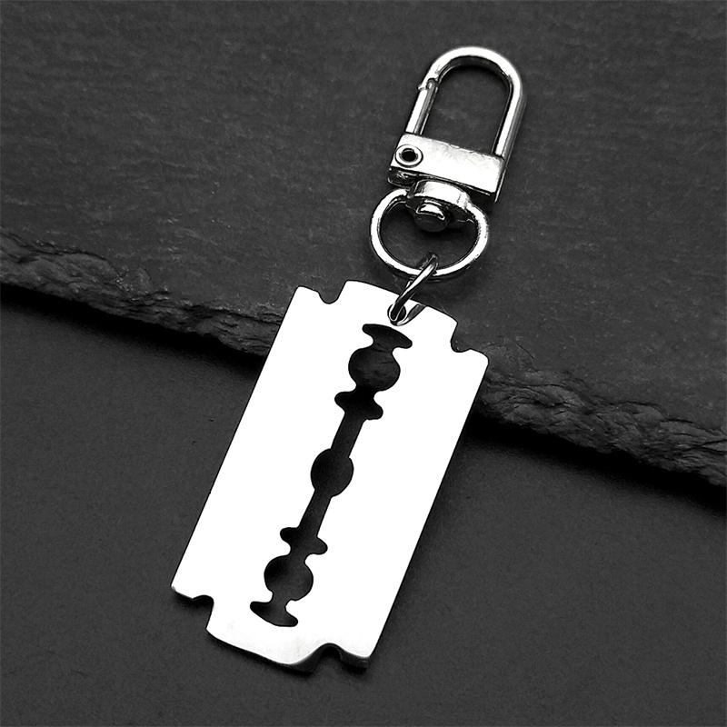 Gothic Blade Razor Pendant Necklaces Men Stainless Steel Black Goth Male Chain Necklace Grunge Y2k Emo Jewelry Collier Homme