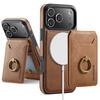2 In 1 Detachable Magnetic Ring Holder Cards Solt Wallet Leather Case For iPhone 17 Pro Max 16 Plus 15 Plus 14 13 12 11 Cover