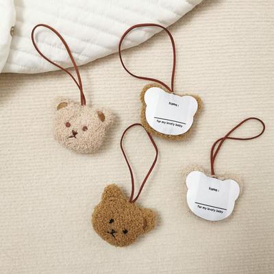 Ciondolo per borsa a forma di orsetto carino in stile coreano e portachiavi con etichetta per nome per bambini