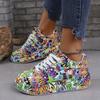 Fashion Plus Size 43 Women Sneakers Thick-soled Shoes Summer Hand-painted Graffiti Shoes Outdoor Casual Women Sneakers Zapatos De Mujer
