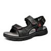 2024 Men Sandals Solid Color Genuine Leather Men Summer Casual Comfortable Open Toe Sandal Soft Beach Footwear Male Men Slippers