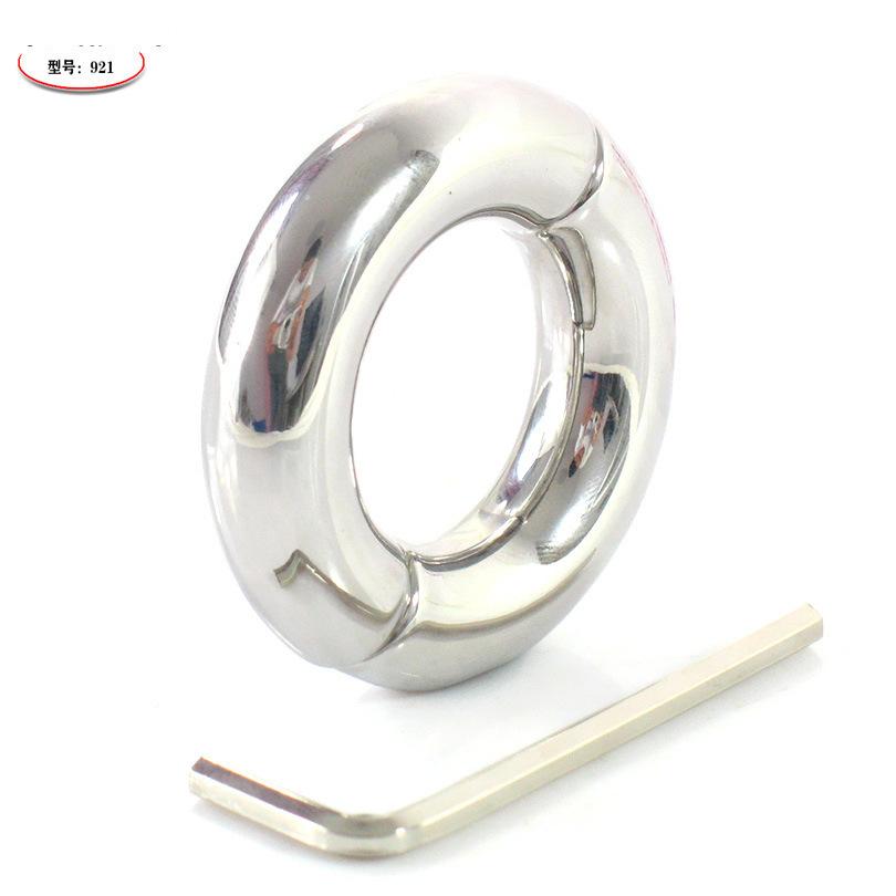 Metal Sex Toys Male Scrotum Binding Device Penis Ring Testicle Pendant Weight Bearing Ring Adult Supplies