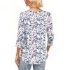 Womens Tops 3/4 Sleeve With Buttons Casual Blouses Summer Outfits Beach Vacation Clothes
