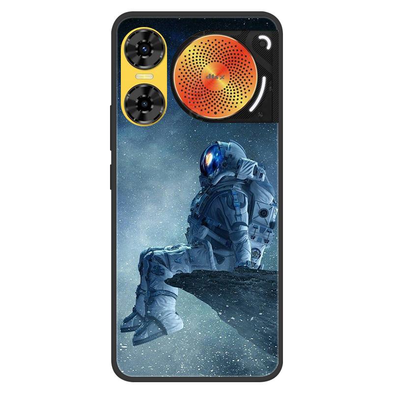 For ZTE Nubia Music 2 Case 2025 Soft Black Silicone Bumper Butterfly Painted Phone Cover for Nubia Music2 Cases Fundas Capa
