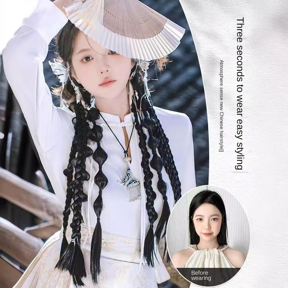 Lantern Braid Box Braid Twist Hair New Chinese Style Ponytail Extension  for Women