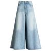 Frühlingsdamen, modische, lässige, hoch taillierte Jeans mit weitem Bein