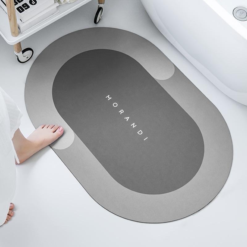 Nordic Style Bathroom Floor Mat Household Wear-Resistant Diatom Mud Floor Mat Water-Absorbing And Dirt-Resistant Toilet Floor Mat Easy To Take Care Of