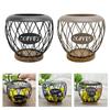 Artistic Iron Fruit Basket Inspired Coffee Pods Rack Open Structure Kitchen Office Storage Durable Metal Wood Materials