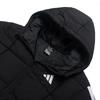 adidas Essentials 3-Streifen Outdoor Warm Winddicht Kapuze Reißverschluss Entendaunen Locker Geschnitten Pufferjacke Herren Jacke Schwarz KH3987