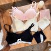 Sexy Coquette Lace Wireless Push Up Lingerie Set, Shaping No-Gap Adjustable Bra Set for Small Bust Teen Women