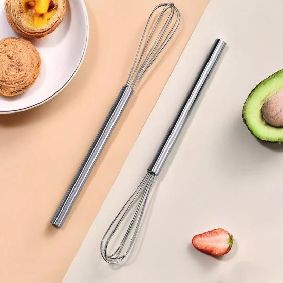Mini Manual Whisk Stainless Steel Hand Mixer Coffee Blending Whisk Compact Kitchen Tool for Mixing Sauces Beating Eggs Whisking Batters Cocktails