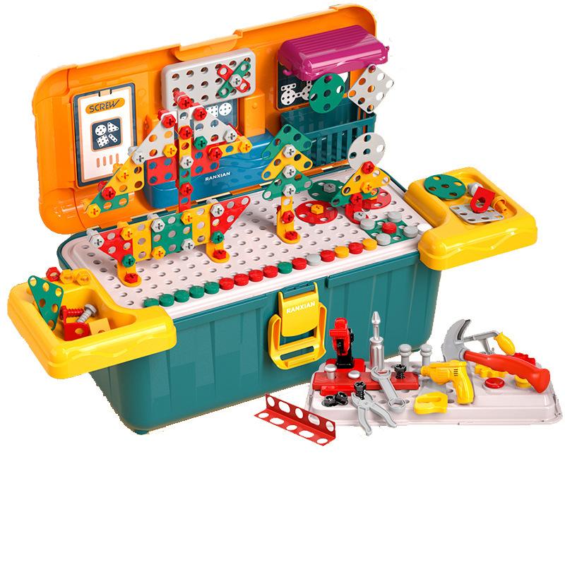 Children Screw Assembly Toy Puzzle Disassembly Electric Drill Toolbox Baby Hand-Assembled Maintenance Table