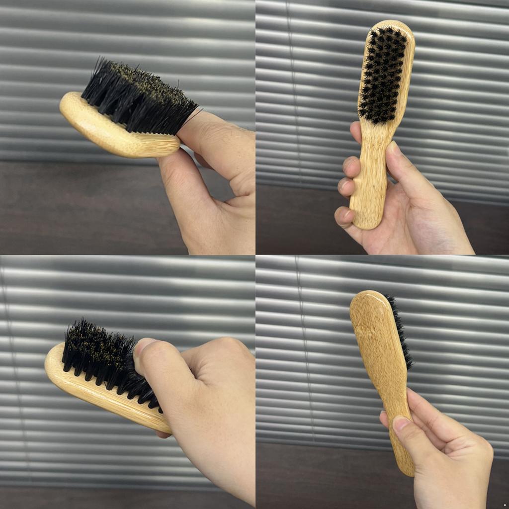 Soft Bristle Slick Back Hair Styling Brush Gently Detangles Smooths Frizz and Flyaways for Polished Laying Down Edges with Glossy Shine