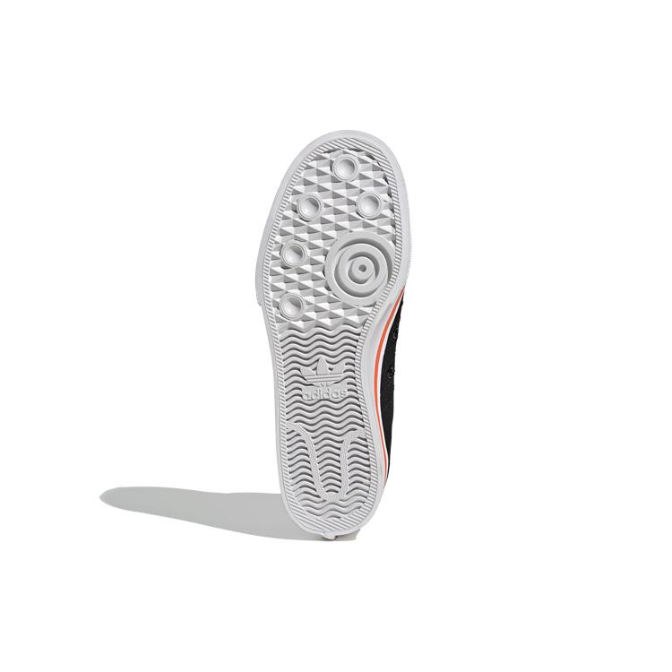 adidas Originals NIZZA Platform Mid Canvas Slip Resistant High Top Skateboard Shoes Women's White Black Orange S42601