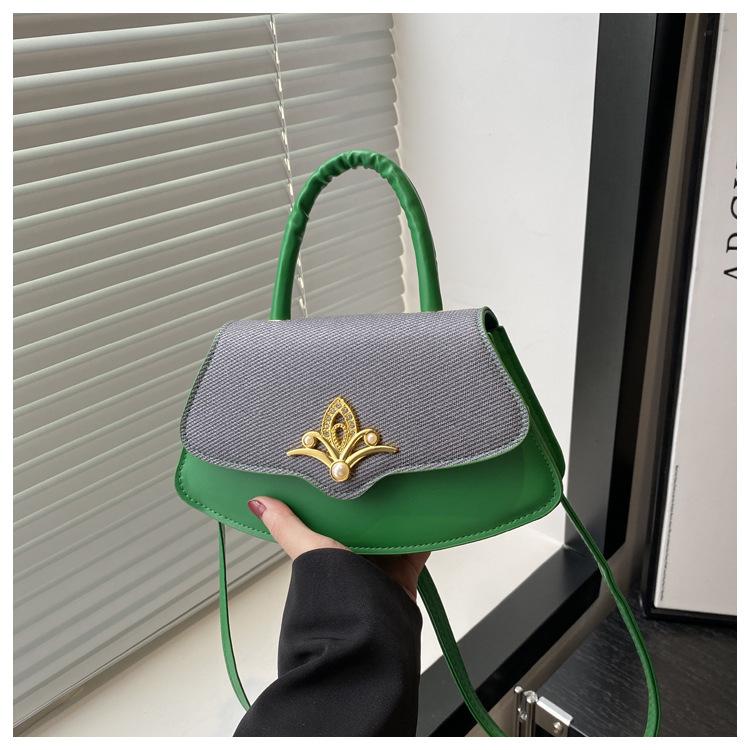 Box bag autumn and winter bag women's color matching dopamine fashion small square bag trend foreign style shoulder messenger bag