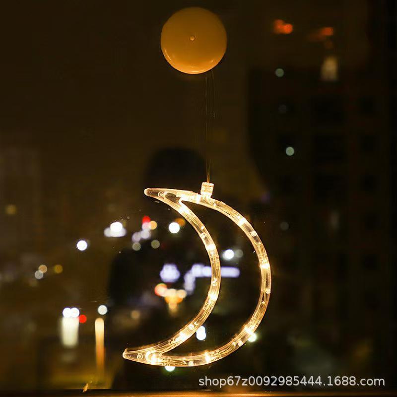 Lampă LED cu ventuză de Crăciun: Decorațiuni cu Moș Crăciun și Reni pentru Ferestre și Copaci