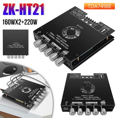 ZK-HT21 Bluetooth Digital Power Amplifier Board Module TDA7498E160W+160W+220W High and Low Tone Subwoofer Amplifier AUX/USB
