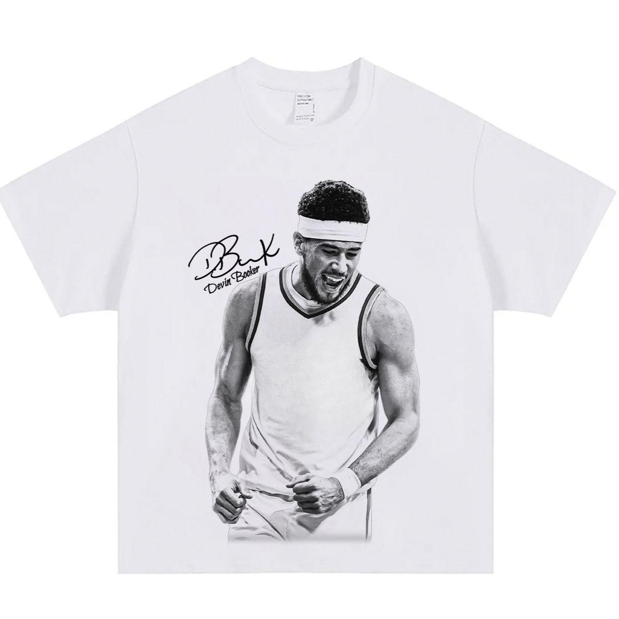 

Printed Casual Trend Men s and Women s Summer Short-sleeved Loose T-shirt, Stylish Sports Star Design 5XL різнокольоровий