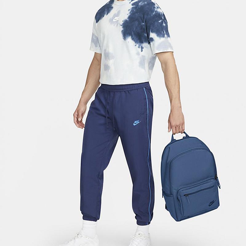 Nike Heritage Eugene Basic Small Logo Fabric Backpack Unisex Backpack Navy-Blue DB3300-469