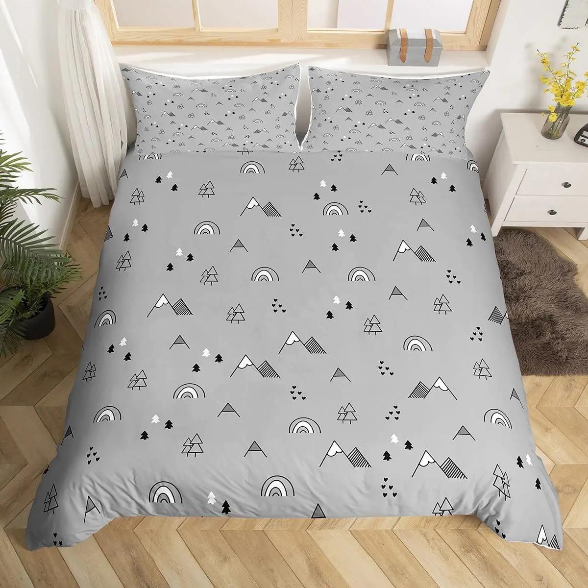 

Cartoon Rainbow Bedding Set 3D Printed Simple Duvet Cover Set for Bedroom Decor Twin Double Size Birthday Gifts For Women Girls 135cmx200cm