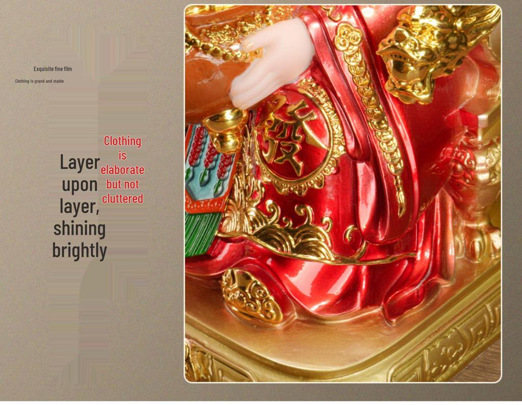 2025 Wen Cai Shen Statue: Copper-Colored for Inviting Wealth, Ideal for Home or Living Room Worship.