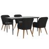 3156726 vidaXL Ensemble de salle à manger de jardin avec coussins 5 pcs Noir