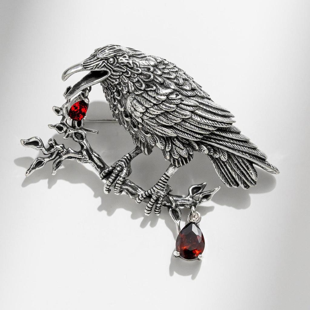 Bo Xin Yun Vintage Dark Crow Brooch: Elegant Retro Fashion Accessory