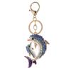 Keychain Pendant Rhinestones Inlaid Mother Child Dolphin Design Key Chain with Anti-Oxidation Lobster Clasp Decorative Backpack Accessory
