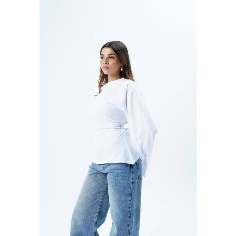 Women S Casual Shirt Waist Tie Pleated Detail Spring Summer Ladies Top