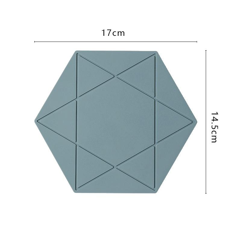 Solid Color Hexagonal Silicone Coasters Creative Simplicity Pentagram Heat Pad Household High Temperature Waterproof Oil Coaster