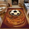 Soccer Ball Vortex Design Carpet Patterned Carpet, Non Slip Mat Suitable for Living Room and Bedroom Sofas