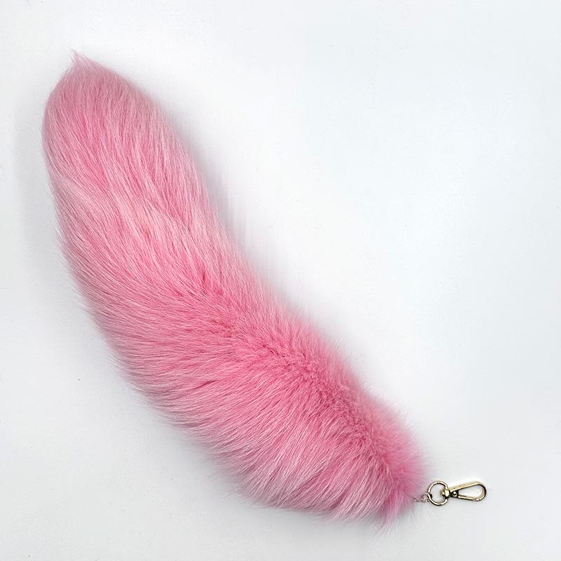 Echter Fuchsschwanz Schlüsselanhänger Wolfsschwanz Pelz Quaste Schönes Accessoire Länge 40 cm Autoschlüsselanhänger für Damen Ketten Geschenke