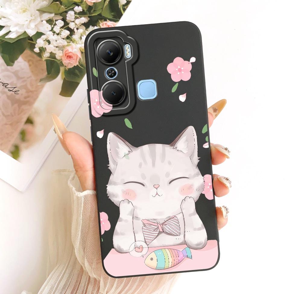 For Infinix X668C Phone Case For Infinix Hot 12 Pro Cover Silicone Cute Cat Fashion Funny Painted Casing For Inifnix Hot 12 Pro