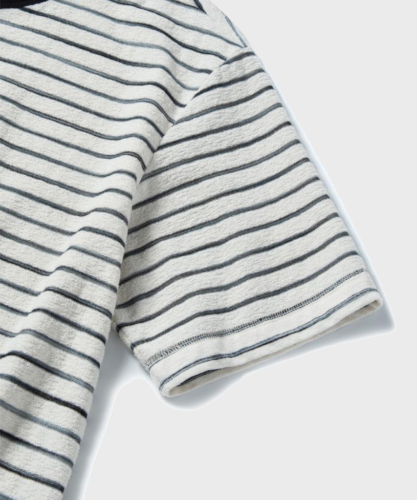 NONBLANK Terry Stripe Half T-Shirt_Black