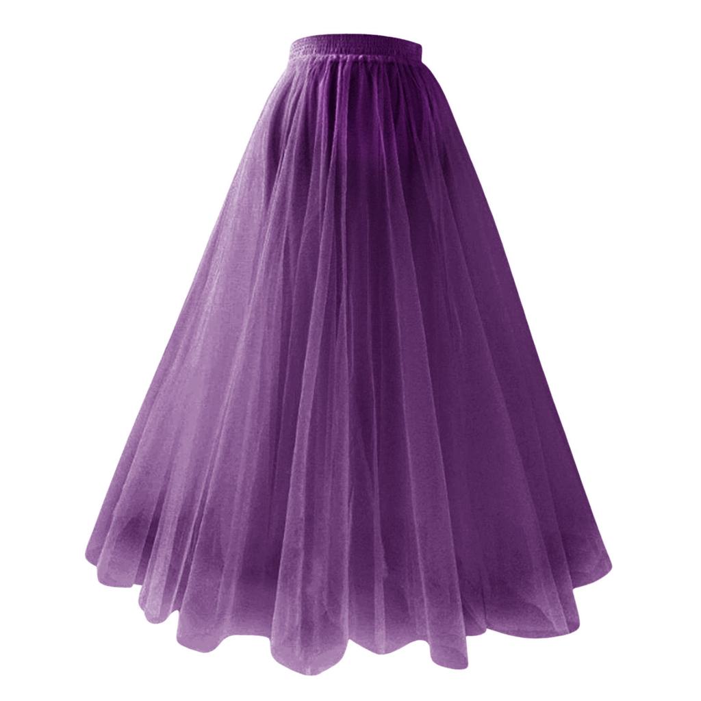 Autumn Winter Green Floor-Length Tulle Skirt Women Casual Long Maxi Skirt High Waist Pleated Skirt Female Mesh Party Skirt White