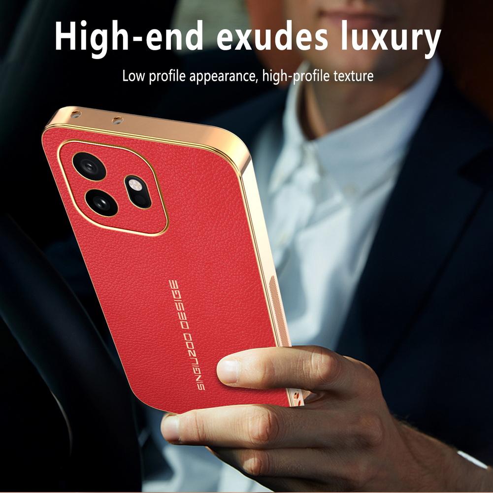 Classic Lychee Leather Electroplated Frame Case For OnePlus 15t 15R 15 13s 13T 13R 13 12R 12 One Plus Turbo 6v Ace 6 5 3 Cover