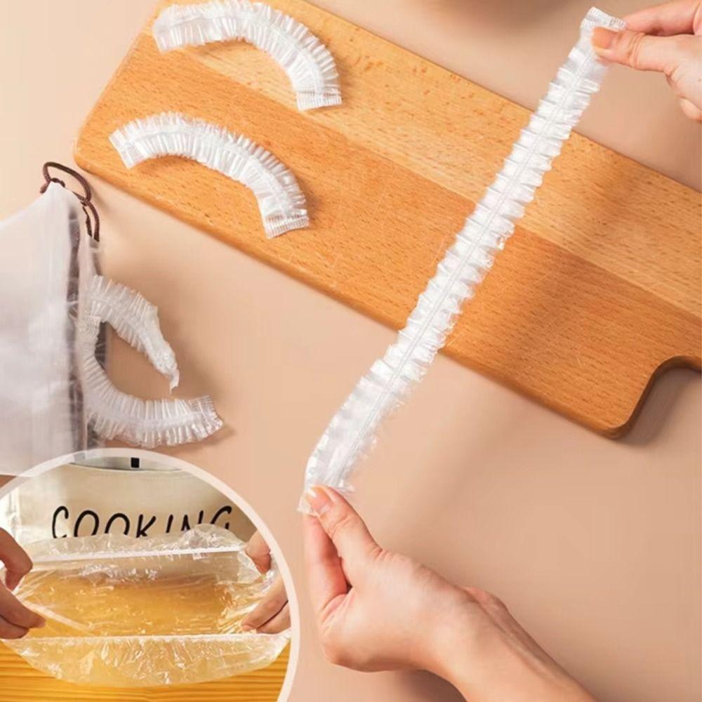 300/500 ks Plastové sáčky Přilnavá fólie Kryt Elastický okraj Potravinové víčka na mísy Ledničky