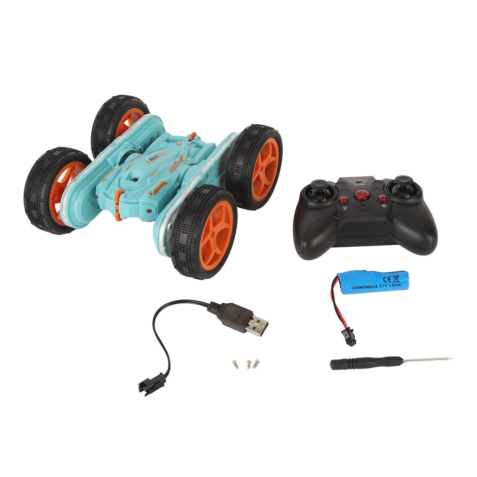 

Remote Control Stunt Car Light Double Sided Rotating Stunt Car with 4 Wheels for Grass Beach