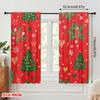2pcs,2D plane printing Curtains Digital Printed Christmas Tree Merry Holidays (2) Polyester Easy Install (without rod) All