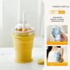 Portable silicone folding cup with straw, food-grade foldable travel cup, two-in-one ice ball cup, suitable for summer outdoor a