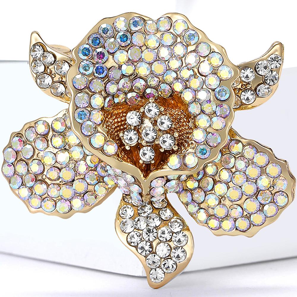 Womens Vintage Crystal Flower Brooch Pin Rhinestone Brooches Wedding Gifts Lapel