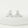 925 Silver Platinum-plated Ribbon Knot Silver Needle Earrings