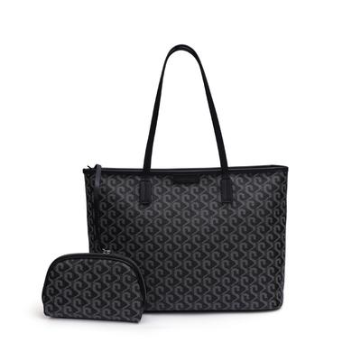 Borsa a mano e a spalla semplice e casual da donna, una versatile borsa tote in morbida pelle di grande capacità a dente di cane per andare al lavoro