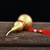 Antique Brass Gourd Hanging Ornament: Chinese Hollow Pendant In Copper Sand Gold Finish