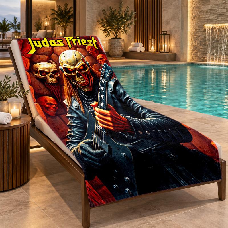 Beach Towel with Judas Priest Design, Quick Dry Lightweight Towel for Swimming Pool Travel