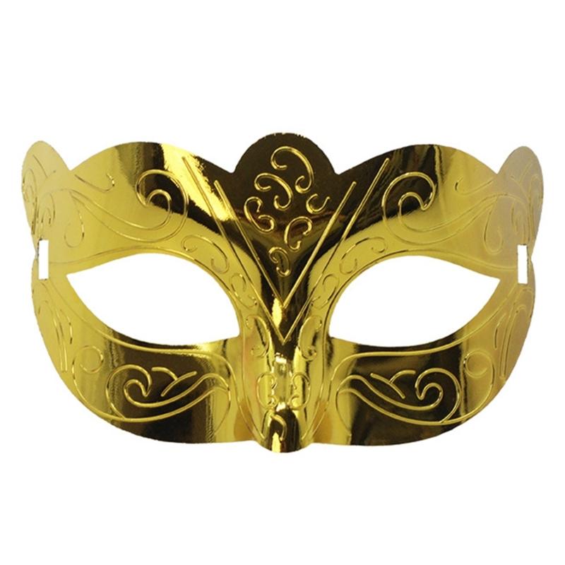 Metallic Masquerade Mask Half Face Halloween Eye Mask for Men Women Halloween Wedding Masquerade Costume Accessories