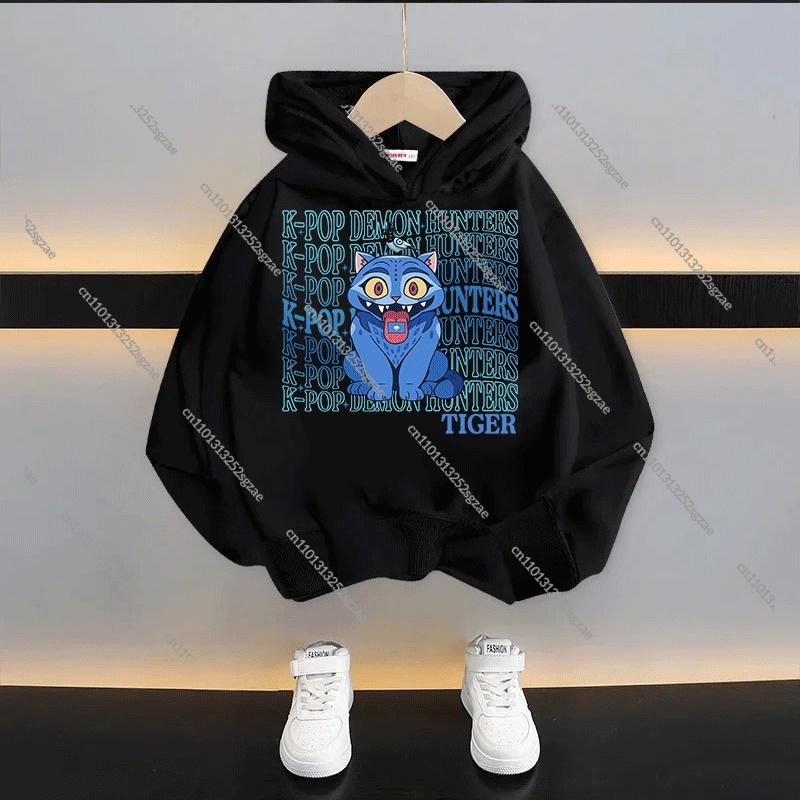 Kids Cartoon KPop Demon Hunters Hoodie 2025: Cool Hooded Pullover Sweatshirt For Boys Girls Casual Fashion Top