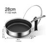 Frying Pan with Cover, Induction-Compatible Wok for Kitchen Use