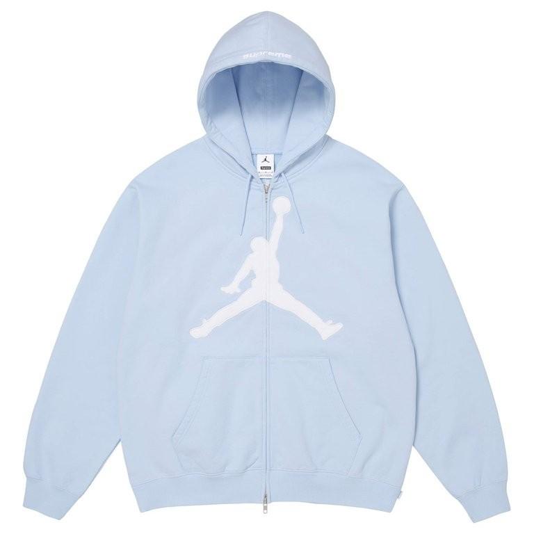 Supreme x Jordan Hooded Sweatshirt Light Blue