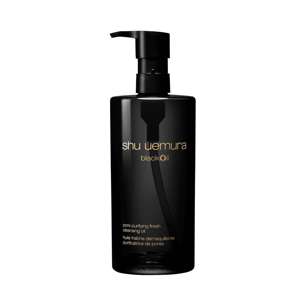 Shu Uemura Black Cleansing Oil, 450mL, Makeup Remover with Serum, Pore Cleansing, Blackhead Removal, Dullness Care, No Double Cleansing Required